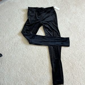 Anthropologie Black Velvet Pants Size M NWT